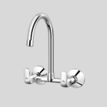 C123 Gold Sink Mixer With Regular Swinging Spout (W/M) Brass with Chrome Finish