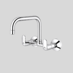 C117 Gold Sink Mixer With Extended Swinging Spout (W/M) Brass with Chrome Finish