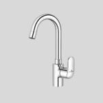 C105 Gold Swan Neck for Wash Basin, Brass with Chrome Finish