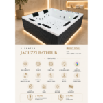 Jacuzzi Bathtub 6 Setter Big Size  2000 x 2000 x 700mm - Image 2