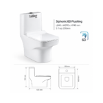 EO23 One Piece 6D Tornado Syphonic Flushing (Rimless) Toilet Seat - Image 2