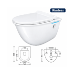 SW03 Wall Hung Rimless Toilet Seat Cover - Image 2