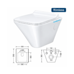 SW16 Wall Hung Rimless Toilet Seat Cover - Image 2