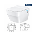 SW17 Wall Hung Rimless Toilet Seat Cover - Image 2