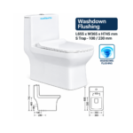 SO08 One Piece Wash Down Toilet Seat - Image 2