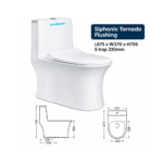 SO20 One Piece Siphonic Torndo Flushing Toilet Seat - Image 2