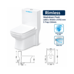 SO24 One Piece Rimless Wash Down Toilet Seat - Image 2